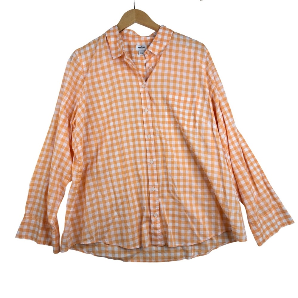 J. Crew Gingham Lightweight Cotton Signature Fit Long Sleeve Button Down size 2X